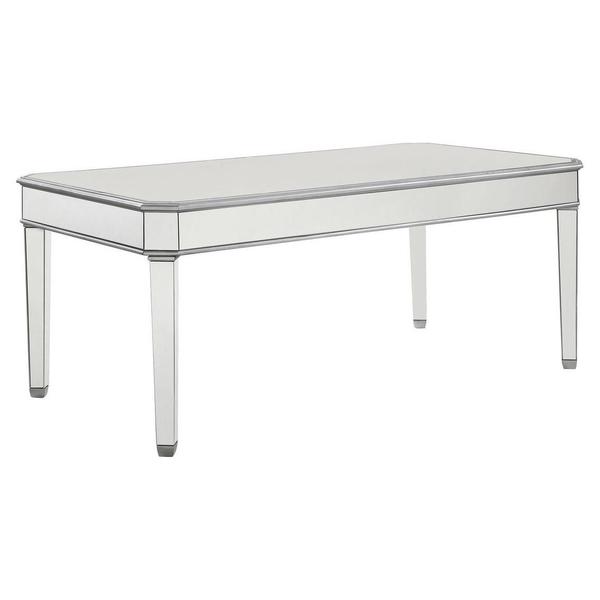 Elegant Decor Rectangle Dining Table 60 In. X 32 In. X 30 In. In Silver Paint MF6-1009S